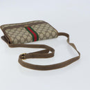 GUCCI GG Supreme Web Sherry Line Shoulder Bag PVC Beige Gold Auth BA9596-7