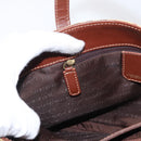 BURBERRY Nova Check Hand Bag PVC Beige Gold Auth BA9597-24