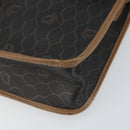 Christian Dior Honeycomb Canvas Shoulder Bag PVC Black Gold Auth BA9598-10