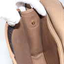 Christian Dior Honeycomb Canvas Shoulder Bag PVC Black Gold Auth BA9598-20