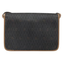 Christian Dior Honeycomb Canvas Shoulder Bag PVC Black Gold Auth BA9598-3