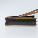 Christian Dior Honeycomb Canvas Shoulder Bag PVC Black Gold Auth BA9598-9