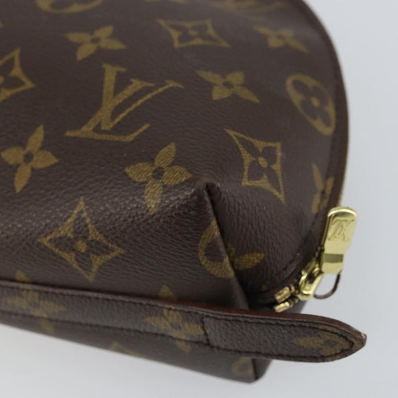 LOUIS VUITTON Monogram Trousse Demi Ronde Cosmetic Pouch M47520 LV Auth BA9609