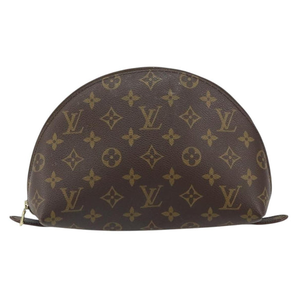 LOUIS VUITTON Monogram Trousse Demi Ronde Cosmetic Pouch M47520 LV Auth BA9609