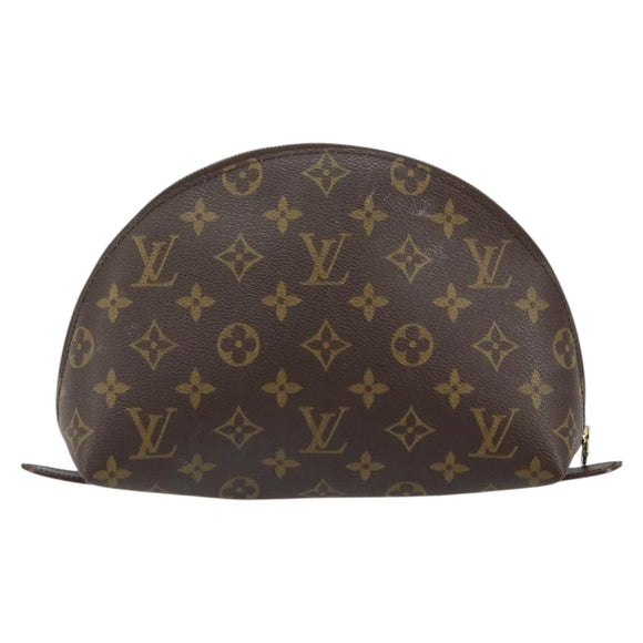 LOUIS VUITTON Monogram Trousse Demi Ronde Cosmetic Pouch M47520 LV Auth BA9609