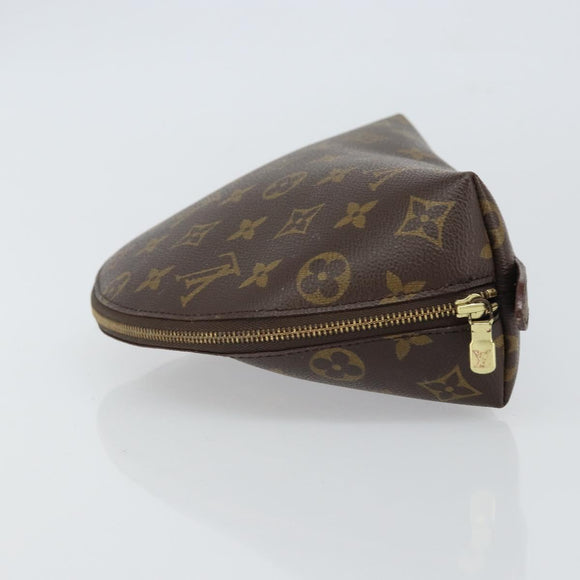 LOUIS VUITTON Monogram Trousse Demi Ronde Cosmetic Pouch M47520 LV Auth BA9609