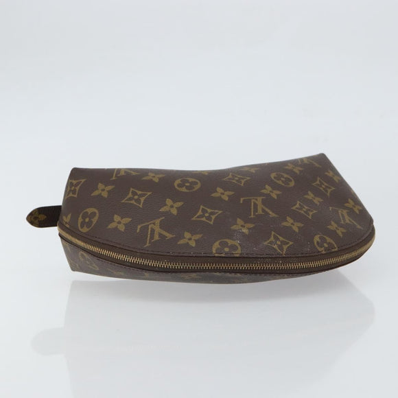 LOUIS VUITTON Monogram Trousse Demi Ronde Cosmetic Pouch M47520 LV Auth BA9609