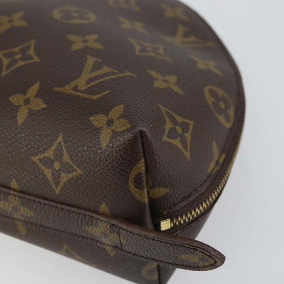 LOUIS VUITTON Monogram Trousse Demi Ronde Cosmetic Pouch M47520 LV Auth BA9609