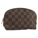 LOUIS VUITTON Damier Ebene Pochette Cosmetic PM Pouch N47516 LV Auth BA9612-1