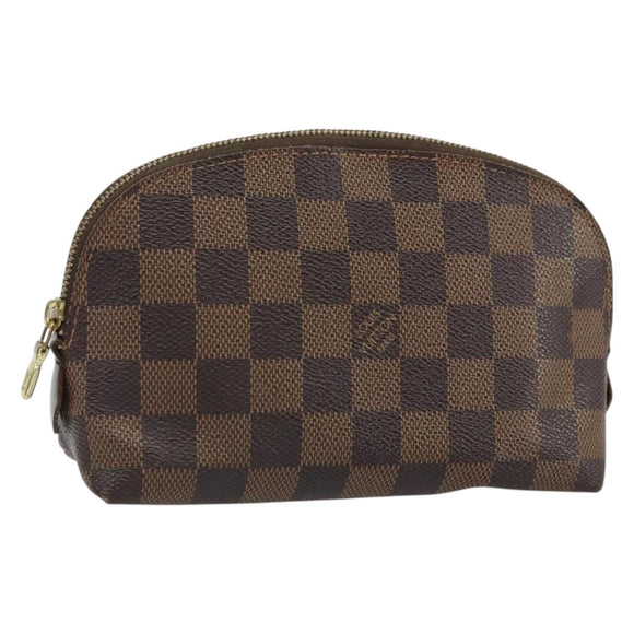 LOUIS VUITTON Damier Ebene Pochette Cosmetic PM Pouch N47516 LV Auth BA9612
