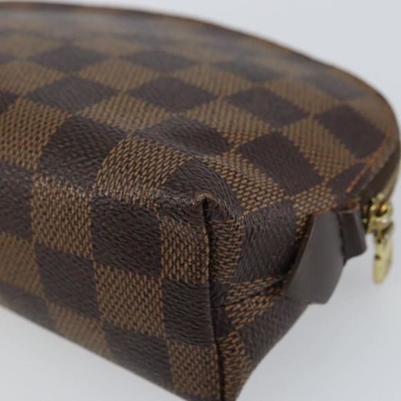 LOUIS VUITTON Damier Ebene Pochette Cosmetic PM Pouch N47516 LV Auth BA9612