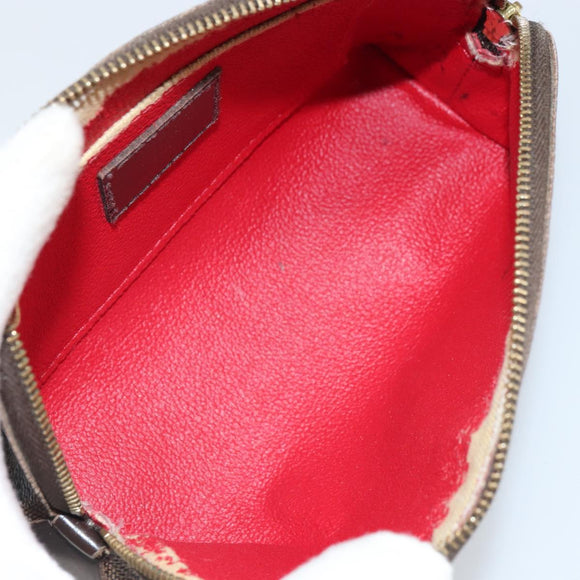 LOUIS VUITTON Damier Ebene Pochette Cosmetic PM Pouch N47516 LV Auth BA9612