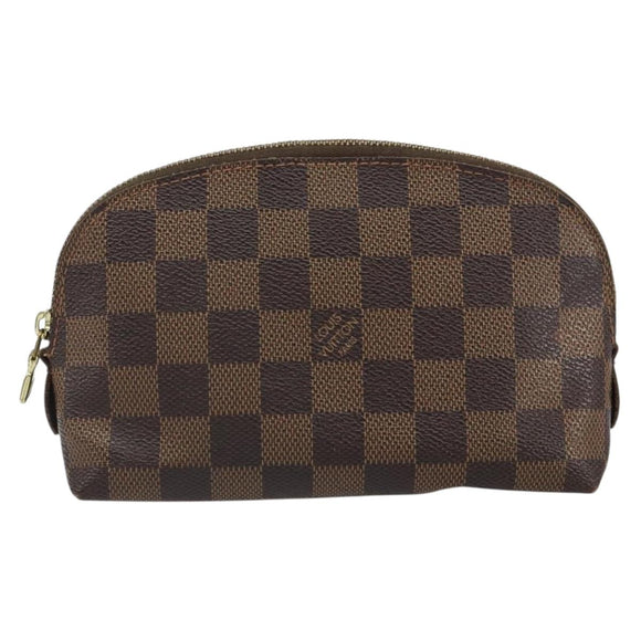 LOUIS VUITTON Damier Ebene Pochette Cosmetic PM Pouch N47516 LV Auth BA9612