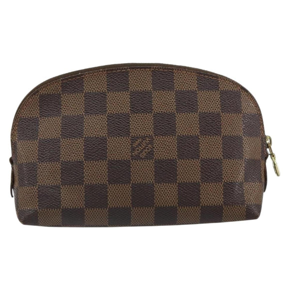 LOUIS VUITTON Damier Ebene Pochette Cosmetic PM Pouch N47516 LV Auth BA9612