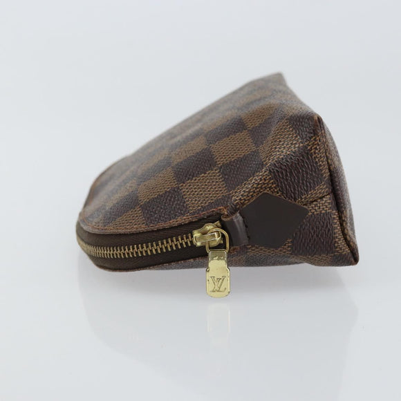 LOUIS VUITTON Damier Ebene Pochette Cosmetic PM Pouch N47516 LV Auth BA9612