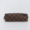 LOUIS VUITTON Damier Ebene Pochette Cosmetic PM Pouch N47516 LV Auth BA9612-6