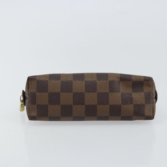 LOUIS VUITTON Damier Ebene Pochette Cosmetic PM Pouch N47516 LV Auth BA9612