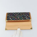 LOUIS VUITTON Monogram Multicolor Porte Tresor Wallet Black M92658 Auth BA9622-8