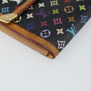 LOUIS VUITTON Monogram Multicolor Porte Tresor Wallet Black M92658 Auth BA9622-14