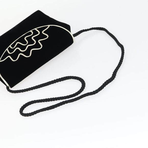 GIVENCHY Loewe Shoulder Bag Suede Velour Leather 3 Set Black Beige Auth BA9635