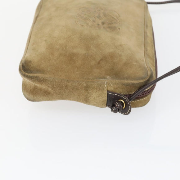 GIVENCHY Loewe Shoulder Bag Suede Velour Leather 3 Set Black Beige Auth BA9635