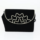 GIVENCHY Loewe Shoulder Bag Suede Velour Leather 3 Set Black Beige Auth BA9635-9