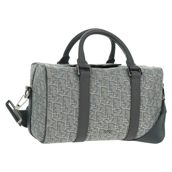 Christian Dior Trotter Canvas Rango 26 Hand Bag 2way Gray Silver Auth BA9637SM