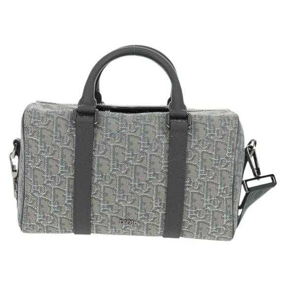 Christian Dior Trotter Canvas Rango 26 Hand Bag 2way Gray Silver Auth BA9637SM