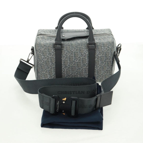 Christian Dior Trotter Canvas Rango 26 Hand Bag 2way Gray Silver Auth BA9637SM