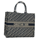 Christian Dior Trotter Canvas Book Tote Large Tote Bag Navy Auth BA9638SAM-1