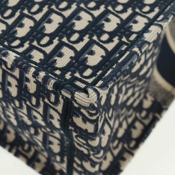 Christian Dior Trotter Canvas Book Tote Large Tote Bag Navy Auth BA9638SAM