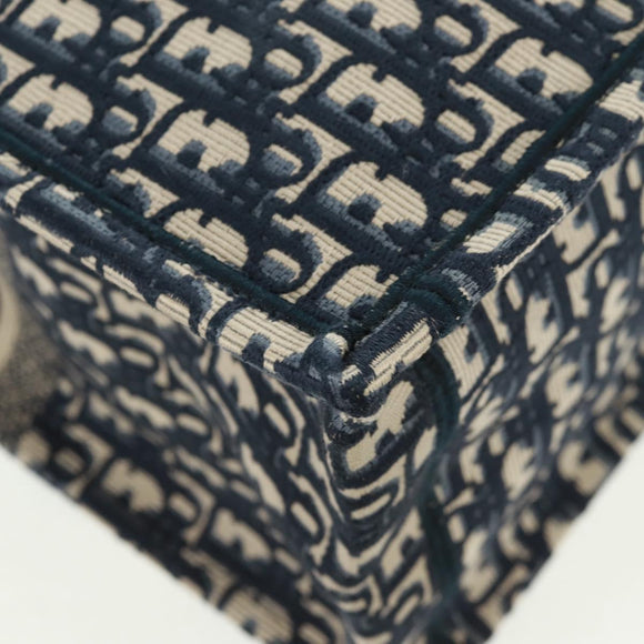 Christian Dior Trotter Canvas Book Tote Large Tote Bag Navy Auth BA9638SAM