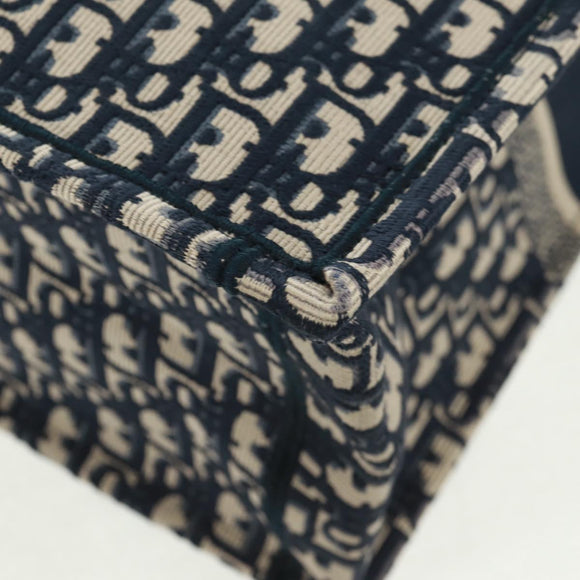 Christian Dior Trotter Canvas Book Tote Large Tote Bag Navy Auth BA9638SAM