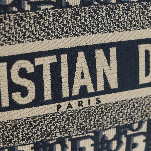 Christian Dior Trotter Canvas Book Tote Large Tote Bag Navy Auth BA9638SAM