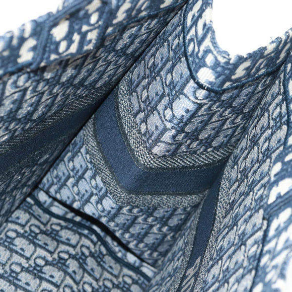 Christian Dior Trotter Canvas Book Tote Large Tote Bag Navy Auth BA9638SAM