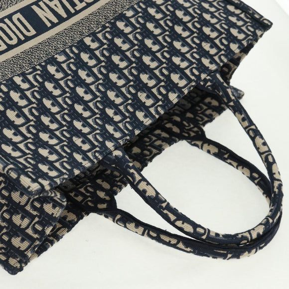 Christian Dior Trotter Canvas Book Tote Large Tote Bag Navy Auth BA9638SAM