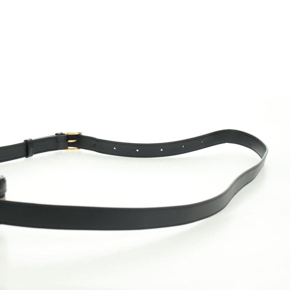 CELINE Triomphe Medium Messenger bag Shoulder Bag PVC Black Gold Auth BA9639M