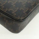 CELINE Triomphe Medium Messenger bag Shoulder Bag PVC Black Gold Auth BA9639M-14