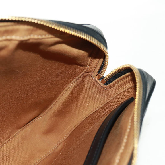 CELINE Triomphe Medium Messenger bag Shoulder Bag PVC Black Gold Auth BA9639M