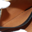 CELINE Triomphe Medium Messenger bag Shoulder Bag PVC Black Gold Auth BA9639M-21