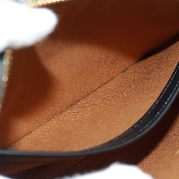 CELINE Triomphe Medium Messenger bag Shoulder Bag PVC Black Gold Auth BA9639M