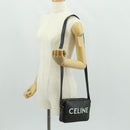 CELINE Triomphe Medium Messenger bag Shoulder Bag PVC Black Gold Auth BA9639M-23