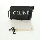 CELINE Triomphe Medium Messenger bag Shoulder Bag PVC Black Gold Auth BA9639M-24