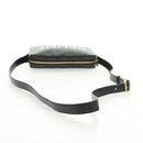 CELINE Triomphe Medium Messenger bag Shoulder Bag PVC Black Gold Auth BA9639M-8