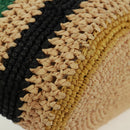 LOEWE Pochette bag Anagram Shoulder Bag Raffia Beige Gold Auth BA9640V-10