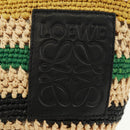 LOEWE Pochette bag Anagram Shoulder Bag Raffia Beige Gold Auth BA9640V-14