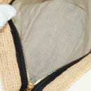 LOEWE Pochette bag Anagram Shoulder Bag Raffia Beige Gold Auth BA9640V-17