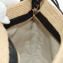 LOEWE Pochette bag Anagram Shoulder Bag Raffia Beige Gold Auth BA9640V-19