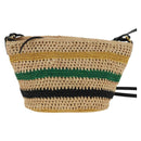 LOEWE Pochette bag Anagram Shoulder Bag Raffia Beige Gold Auth BA9640V-3