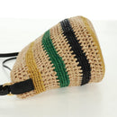 LOEWE Pochette bag Anagram Shoulder Bag Raffia Beige Gold Auth BA9640V-4